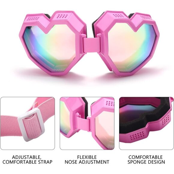 Heart Shaped Sunglasses Fashion Oversize Love Eyewear for Women Men - Picture 5 of 9